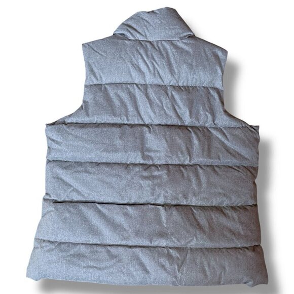 Old Navy Mens Vest XL Gray Herringbone Full Zip Quilted Winter Pockets - Picture 4 of 5